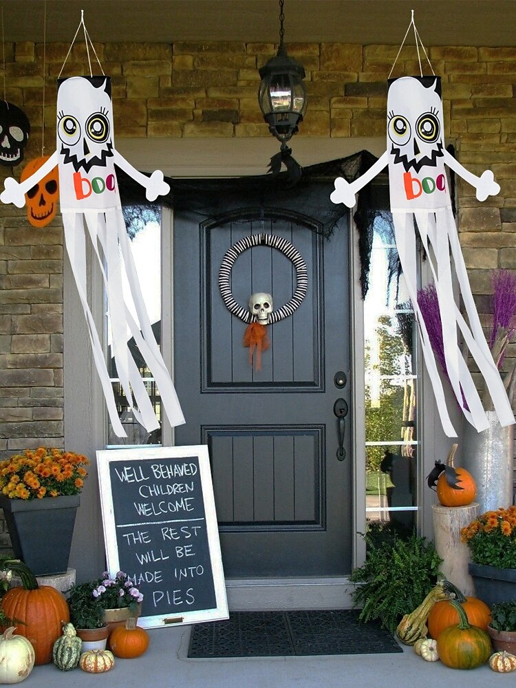 Halloween Windsocks Scary Halloween Hanging Windsock Flag Halloween Decorations for Outdoor Indoor Garden Home Yard Party Supplies 2025 - $6.49 –P5