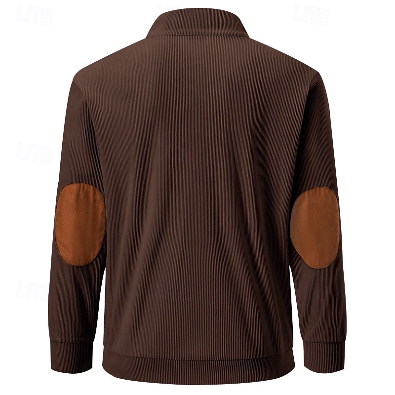 Hombre Sudadera Albaricoque Negro Verde Ejército Marrón Gris Claro Cuello Mao Bloque de color Retazos Bolsillo Con Texturas Deporte Diario Festivos Poliéster Pana Ropa de calle Básico Casual 2025 - $24.99 –P12