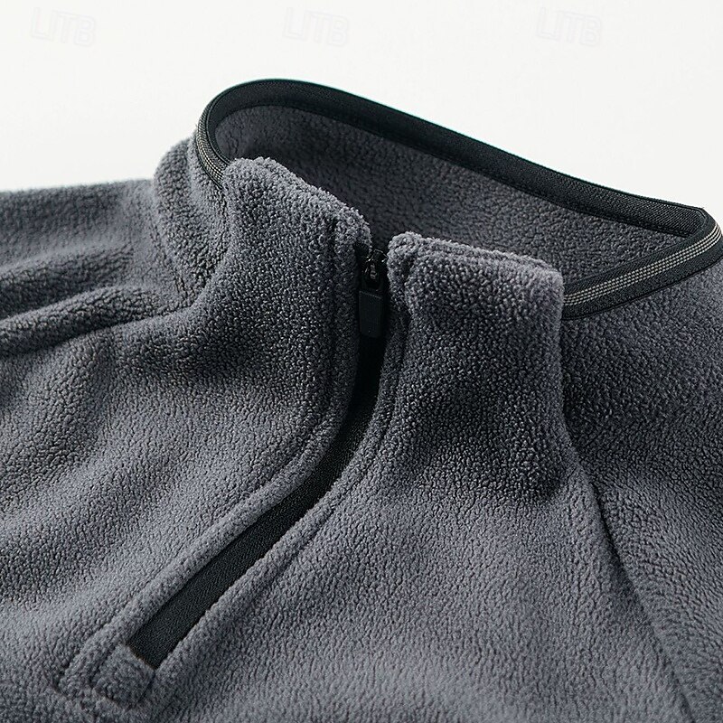 Per uomo Felpa con zip Felpa con cappuccio in pile Nero Rosso Grigio Colletto Mao Semplice Con zip Zip a un quarto Sport & Outdoor Casuale Quotidiano Streetwear Cool Abbigliamento Sportivo Autunno del 2025 a $28.99 –P5