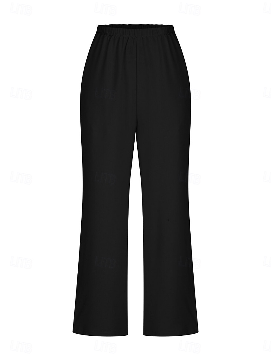 Femmes Mode Streetwear Quotidien Ensembles de Pantalons Sans manches Col en V Uni Occasionnel Quotidien Noir bleu marine Vert Été Coupe Ample de 2025 ? $28.99 –P11