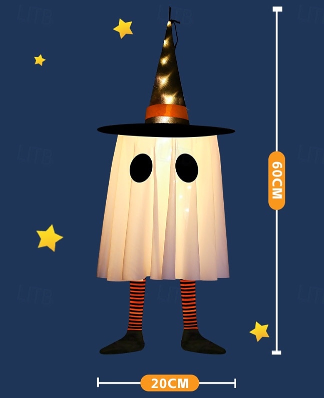 3 stk. 60 cm halloween utendørs lys hengende lysende heksehatt lange ben utendørs innendørs halloween-fest fest hengende tre tak vegg festlig atmosfære dekorativt lys tre-knappsbatterier 2025 - AU $27.09 –P6