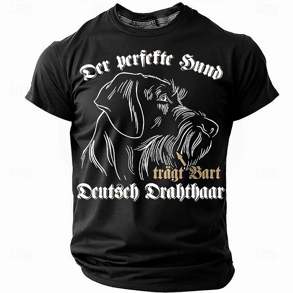 T-shirt pour homme Pointer à poil dur allemand - À manches courtes 'Le chien parfait porte une barbe' Tee graphique pour amoureux des chiens de chasse de 2025 ? $17.99 –P1