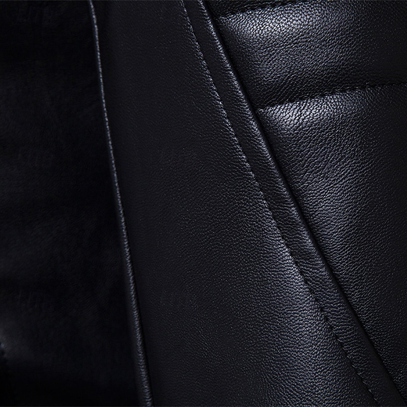 Herren Kunstlederjacke Bikerjacke Motorradjacke Urlaub Täglich Winddicht Warm Tasche Winter Einfach Mode Klassisch Stehkragen Regulär Schwarz Jacken 2025 - $74.99 –P8