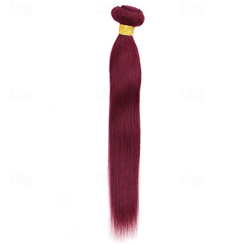 99j# cor bordô cabelo 3 pacotes de cabelo humano extensões de cabelo humano liso 12-24 polegadas de 2026 por $175.99 –P4