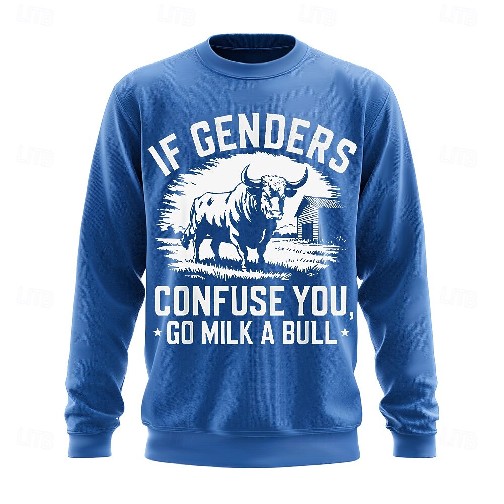 Herre Grafisk Morsom Slang Genser Mote Daglig Langermet Crew-hals Svart Hvit Crewneck 3D Alle årstider Designer 2025 - $26.99 –P3