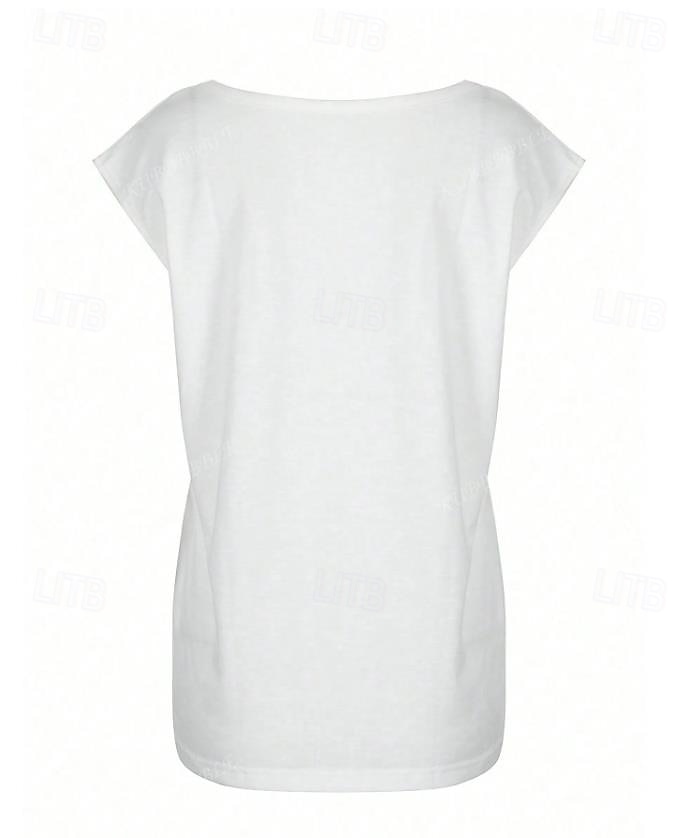 Femmes T-shirt Graphique Animal Élégant Occasionnel Sans manches Col en V Hauts Réguliers Quotidien Sortir Week-end Imprimé Noir Blanche Bleu Vert Gris Été Printemps de 2025 ? $17.99 –P6