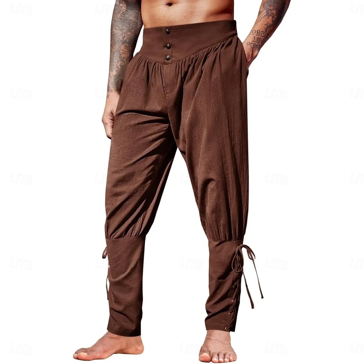 Mittelalterlich Renaissance Hose Piratenhose Pirat Ritter Wikinger Herren Halloween Maskerade Leistung Renaissance-Messe Erwachsene Hose Ganzjahres 2025 - $31.99 –P7