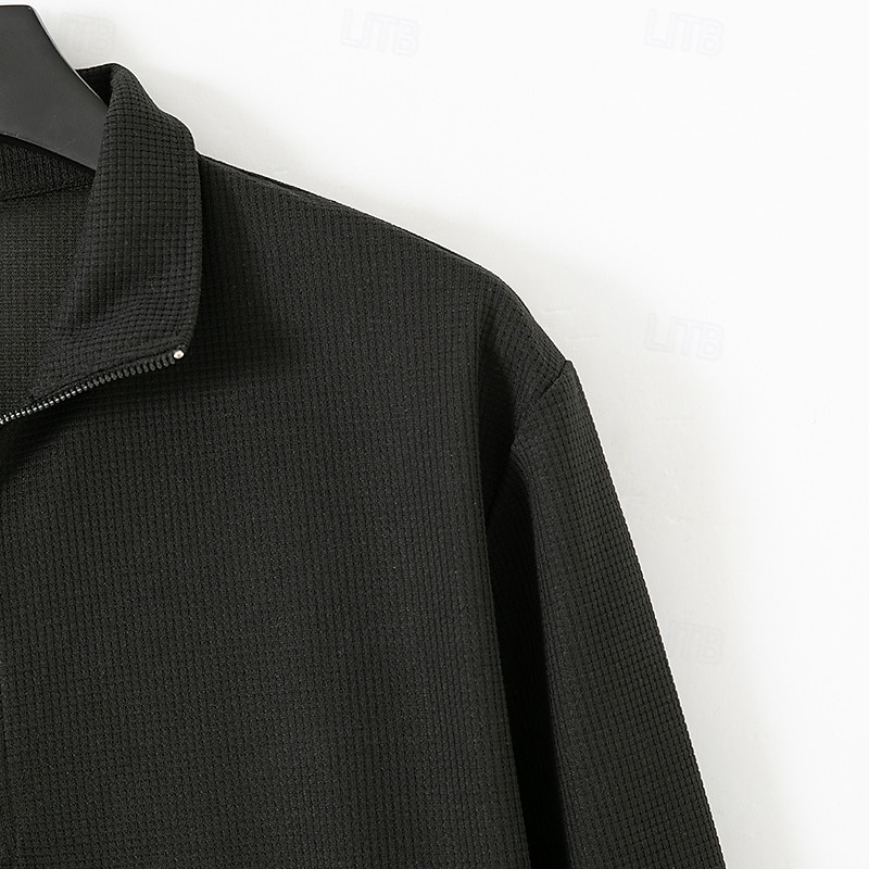 Herre Polo genser Glidelås med glidelås Svart Hvit Blå Kakifarget Grå Halv glidelås عادي Ta igjen glidelåsen Lomme Quarter Zip Sport & Utendørs Avslappet Daglig Gatemote Kul Sportsklær Vår & Vinter 2025 - $25.99 –P8
