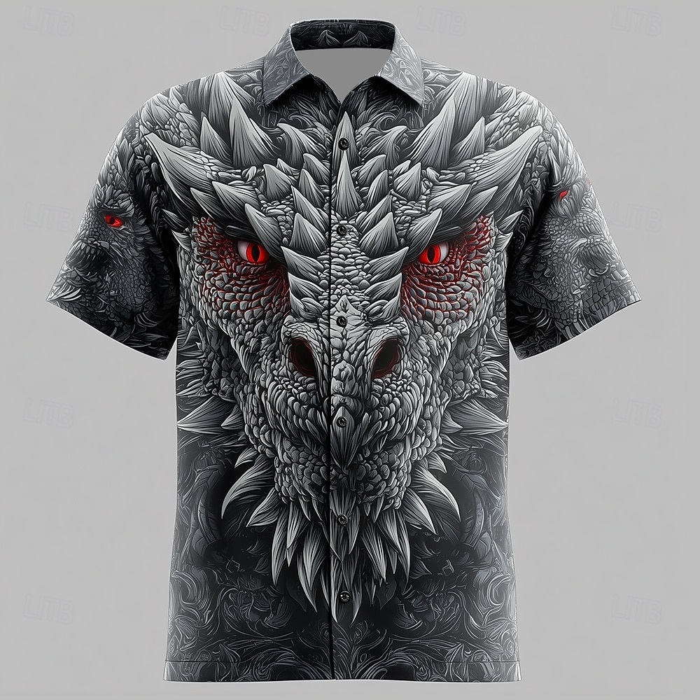 Per uomo Animale Drago 3D Camicia Camicia Estiva Camicia con Bottoni Manica Corta Stile gotico oscuro Ferie Abbigliamento casual alla moda Estate Primavera Collo ripiegato Stampa 3D camicie con del 2026 a $25.99 –P1