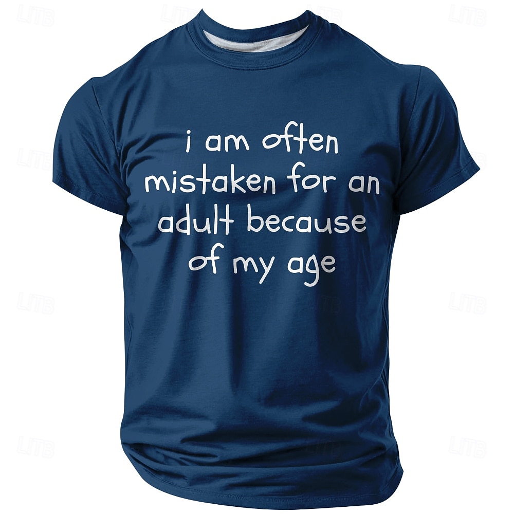 Ανδρικό Αστείο T-shirt - 'Συχνά με μπερδεύουν για ενήλικα λόγω της ηλικίας μου' Χιούμορ Γραφικό T-shirt Δώρο Ζωής 2026 - $19.49 –P1