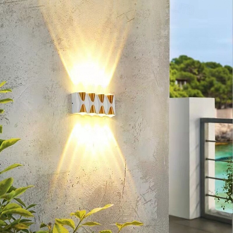 Lampada da parete a LED per esterni 10W, illuminazione up/down, per interni, 4/6/8/10 teste, curva, impermeabile, IP65, lampada da camera da letto moderna, luce bianca calda, AC85-265V del 2025 a $46.99 –P2