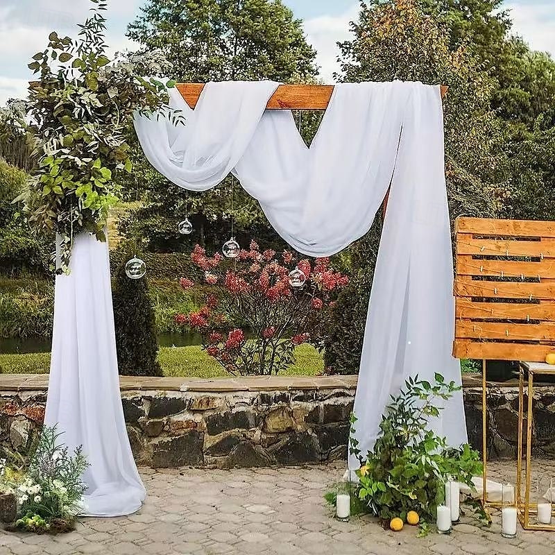 20FT Mesh Tulle Fabric, Silky Wrinkle-Resistant Chiffon Sheer Drapery for Wedding Decor, Bridal Canopy, Event Backdrop, Festival, and Arch Drapes 2025 - $17.49 –P1