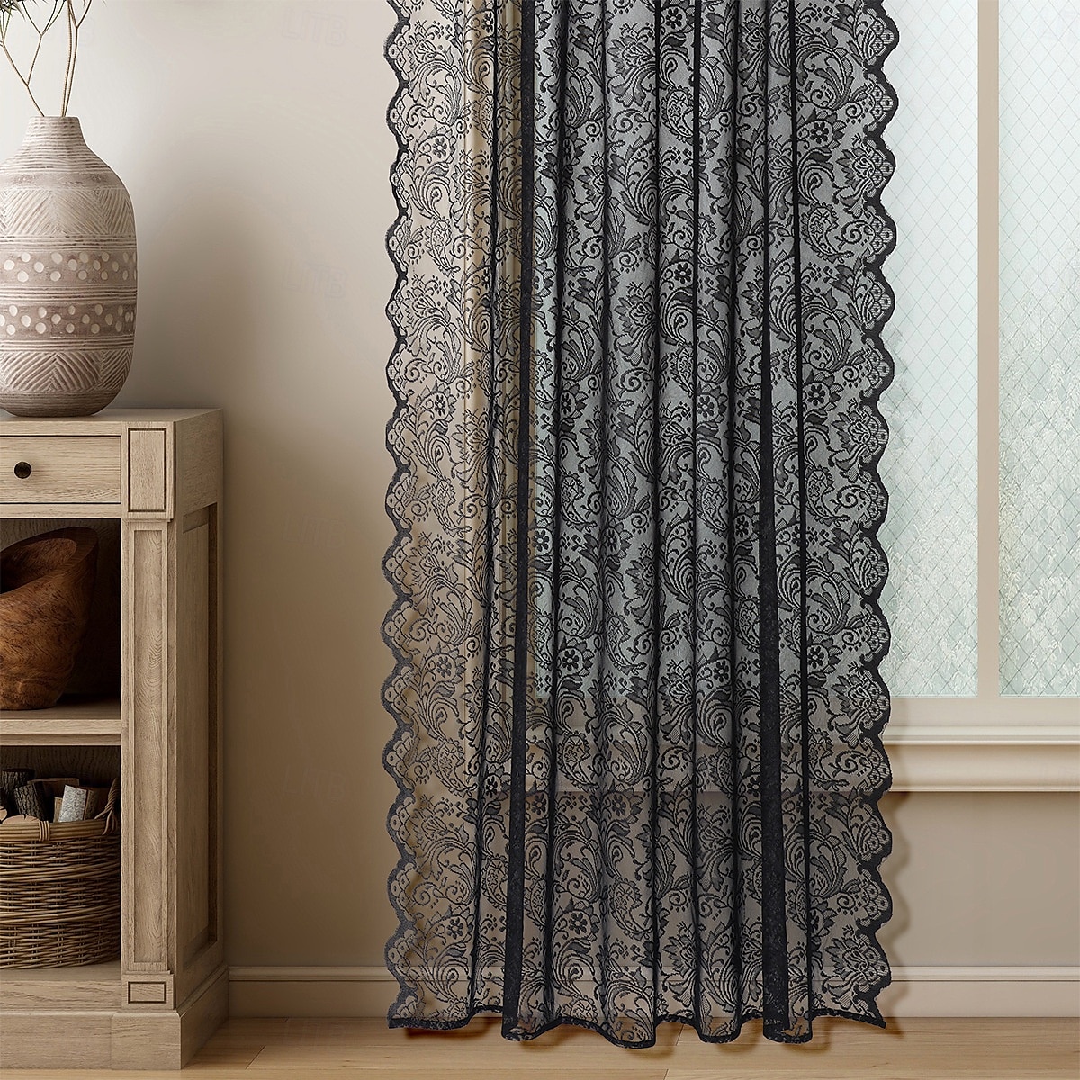 Curtain Drapes French Vintage Lace Sheer Curtains - Decorative Privacy Drapes for Living Room & Bedroom, Room Divider 2026 - $9.49 –P9