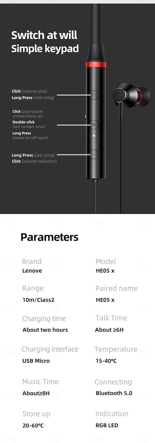 Origial Lenovo HE05X Bluetooth 5.0 Magnetic Absorption In-ear Design Earphones Skin-touching Headset HiFi Sound Headphones 2025 - $18.99 –P8
