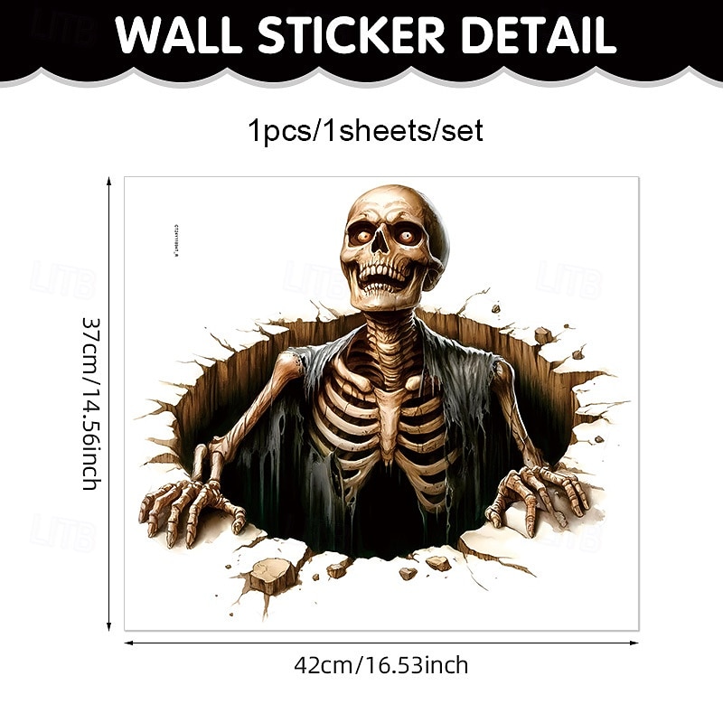 Halloween 3D Wall Sticker Zombie Breaking Wall Decal, Scary Self-Adhesive PVC Horror Wall and Floor Stickers for Bedroom Living Room Halloween Party Decoration 2026 - $9.99 –P13