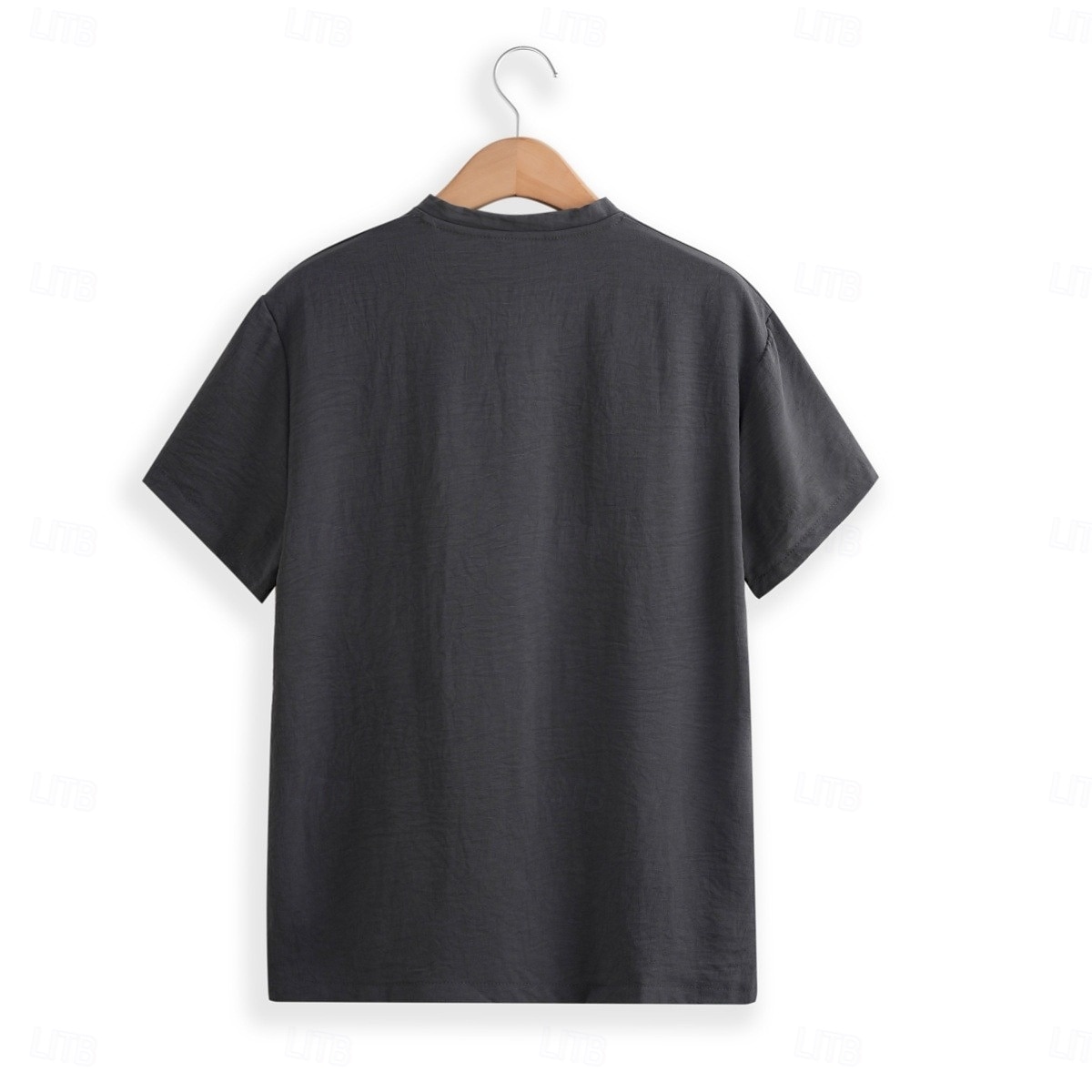 Herren Henley Hemd T-Shirt Kurzarm Einfarbig Einfach Mode Designer Basic Knöpfe V Ausschnitt Urlaub Straße Lässig Sommer Dunkelgrau Weiß Blau Henley T-Shirt 2025 - $25.99 –P3