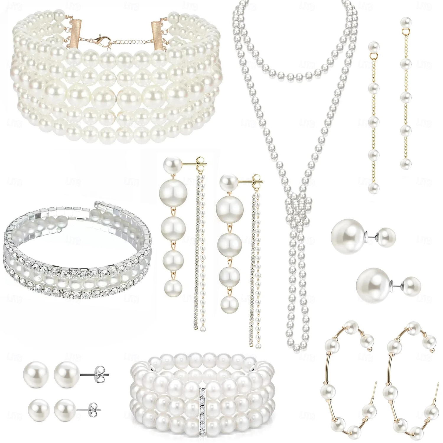 Bridal Jewelry Sets 1 set Pearl Zircon Earrings Necklace Bracelets Women's Elegant Stylish Sweet Jewelry Set For Wedding Party Evening Wear Daily 2026 - $50.99 –P1