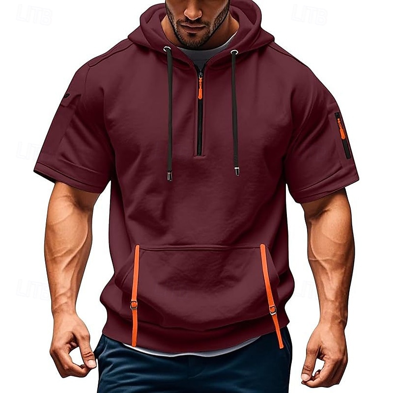 Per uomo Felpa con cappuccio Felpa con cappuccio tattica Tattico Rosso bordeaux Nero Blu marino Blu Verde scuro Con Cappuccio Semplice Tasca Frontale Zip a un quarto Sport & Outdoor Casuale Quotidiano del 2025 a $27.99 –P7