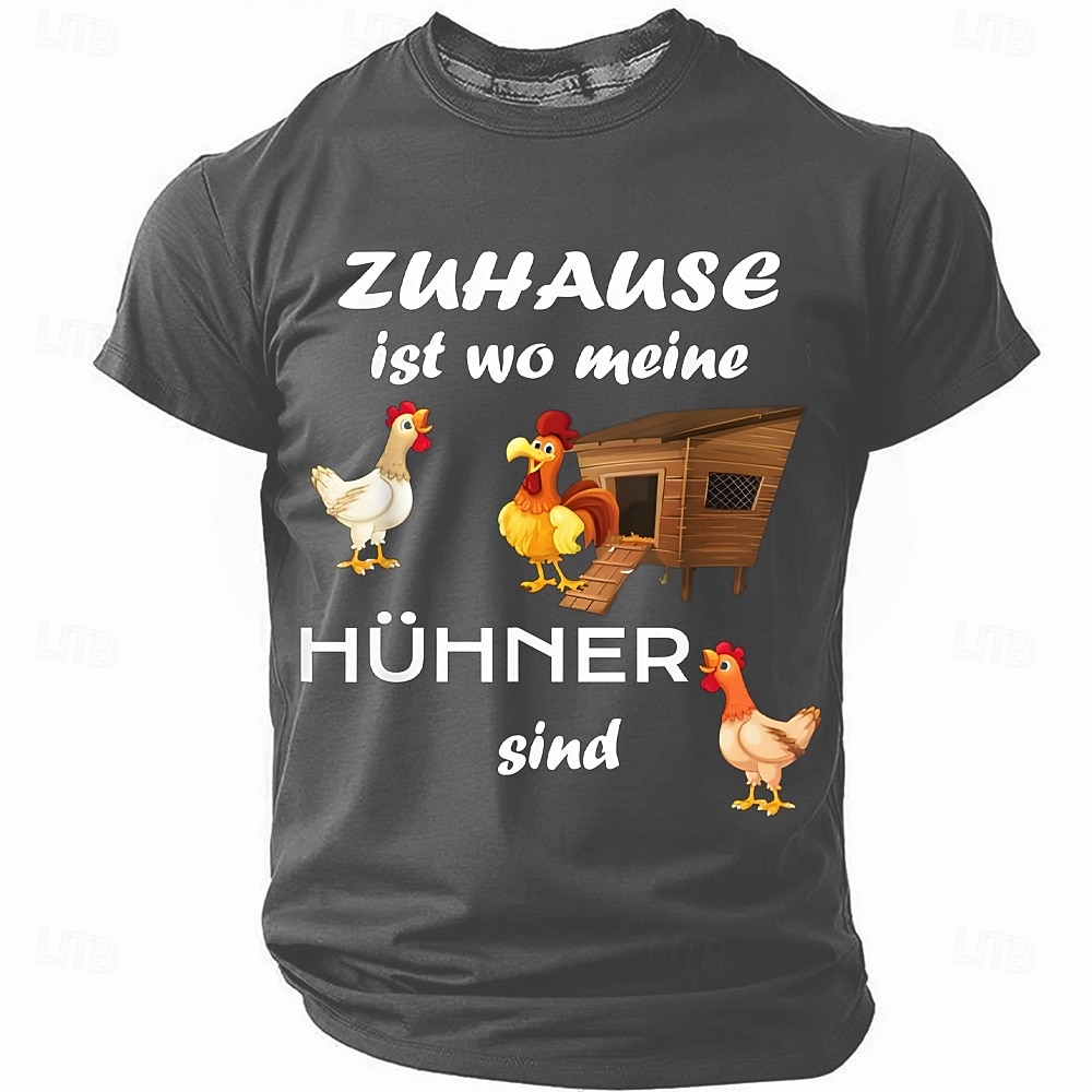בגדי ריקוד גברים אֶפרוֹחַ סלנג מצחיק German חולצה קצרה שרוולים קצרים חולצה קצרה הדפסת תלת מימד צווארון עגול קצר חולצה אופנתי יומי רחוב קזו'אל יומי שחור פול תלתן קיץ אביב כל העונות ביגוד S M L XL XXL 2026 - $19.49 –P4