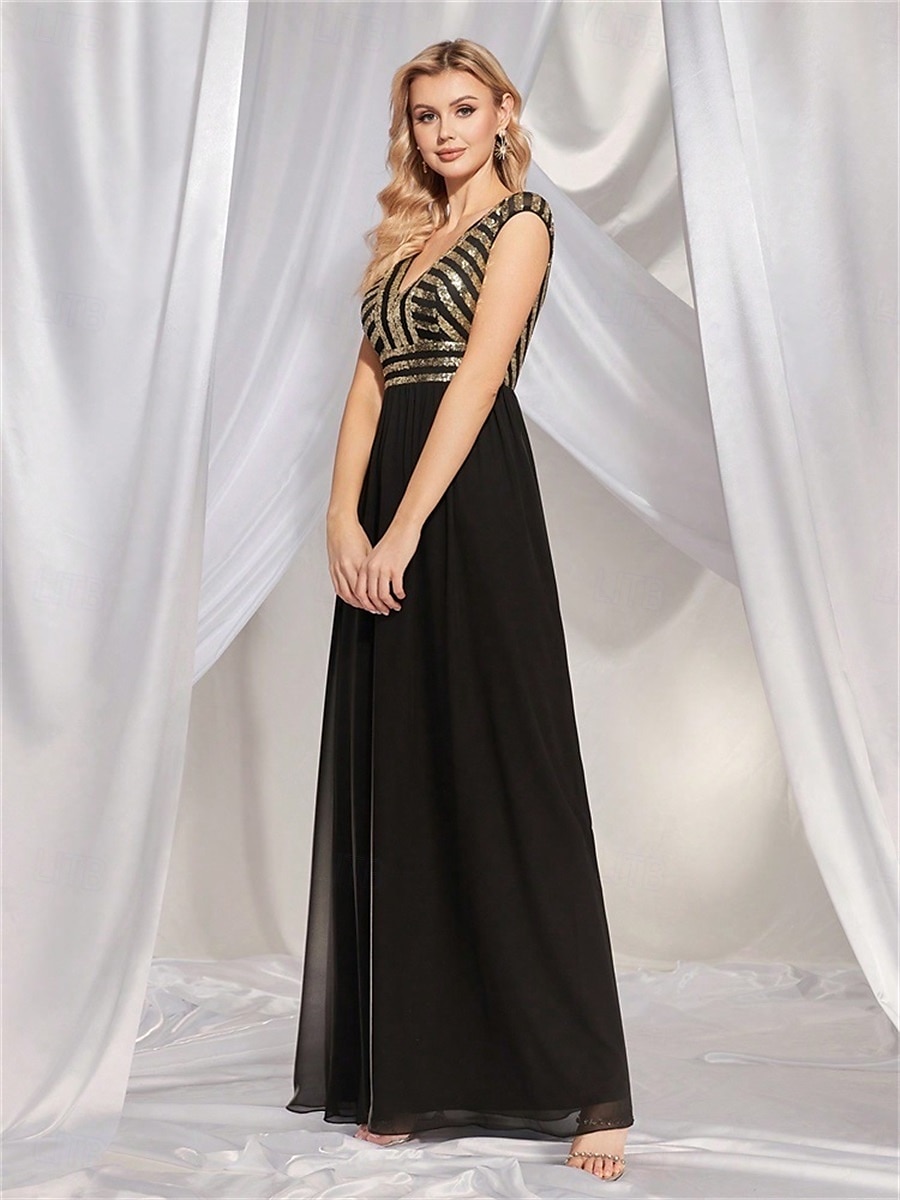 Vestidos Quinceanera A-Line Vestido Elegante Formal Comprimento de Chão Sem Mangas Decote V Chiffon Costas em V com Pregas de 2025 por $99.99 –P6