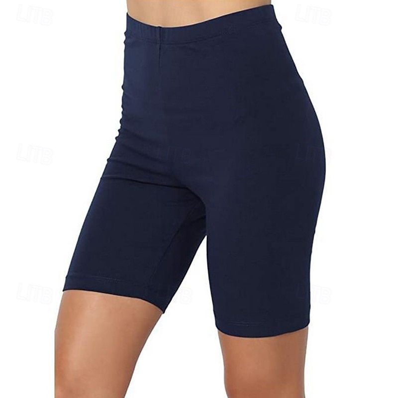 Dam Shorts Damasker Streetwear Ledigt Knelängd Hög midja Slät Elastisk midja Mateial som andas Elastisk Semester Gata Dagliga kläder Vin Svart Vit Rosa Sommar Normal 2025 - $11.99 –P11