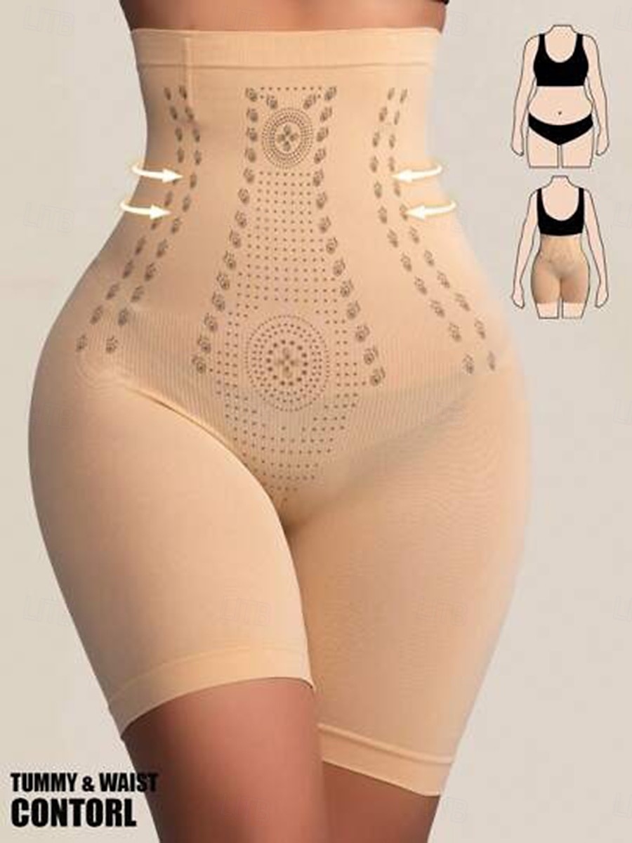 Dames Corrigerend ondergoed Corrigerend ondergoed Korte Hoge taille Effen Elastische tailleband Zacht Comfortabel Hoge Elasticiteit Yoga Cuticolor Grijs Zwart Bruin Zomer Lente Strak 2026 - $12.99 –P4