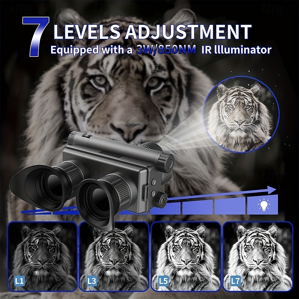 4K HD hoofdgemonteerd nachtzicht met 8x vergroting 4-kleurenmodus 8x zoom 64 GB geheugenkaart voor opname en weergave in hoge definitie kampeerbewaking 2025 - $273.69 –P5
