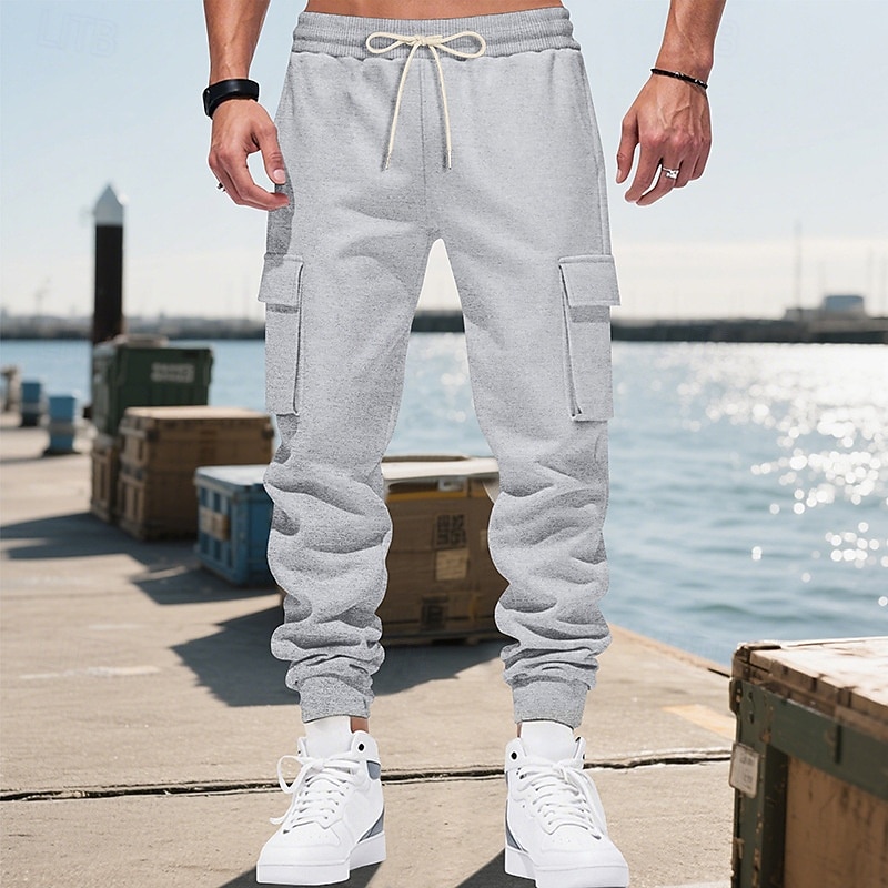 Per uomo Pantaloni Cargo Joggers Pantaloni Pantaloni da Tuta Cargo Elastico in vita Coulisse Multi-tasche Semplice Indossabile All'aperto Quotidiano Campeggio & Escursionismo Moda Classico Nero Rosso del 2025 a $20.99 –P19