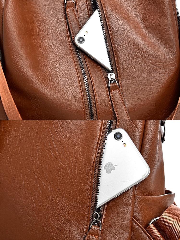 Wandelbare Rucksack-Geldbörse aus Kunstleder für Damen – multifunktionale, diebstahlsichere Umhängetasche mit Kopfhörerloch und Reißverschlusstasche für den Schulalltag, Freizeitreisen und die Arbeit 2025 - $42.99 –P8