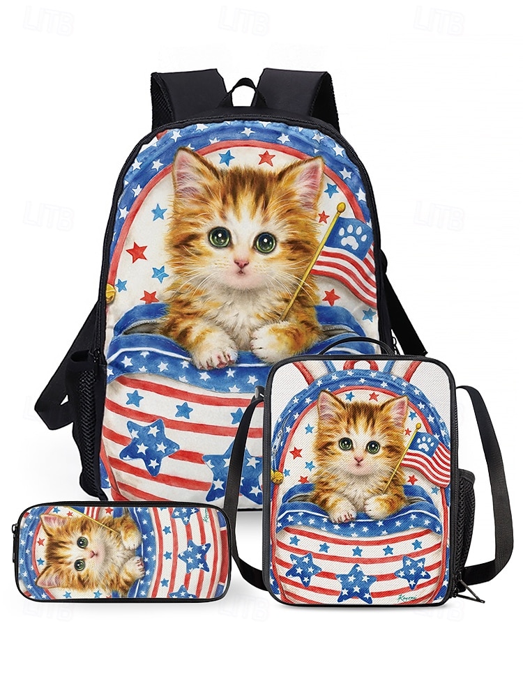Kids 3-Piece Animal Print Backpack Set, Waterproof School Bookbag with Lunch Bag and Pencil Case for Elementary Boys & Girls, Back to School and Daily Use 2026 - $34.99 –P13