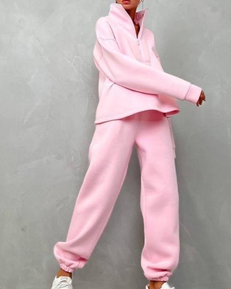 Γυναικεία Φόρμα Αθλητικές Φόρμες Φούτερ με πουλόβερ Τσέπη με φερμουάρ Μονόχρωμο Ρούχα σύνολα Φθινόπωρο Μαύρο Κίτρινο Σπαντέξ Προπόνηση Ένδυση γυμναστικής και άθλησης Τρέξιμο 2026 - $36.99 –P20