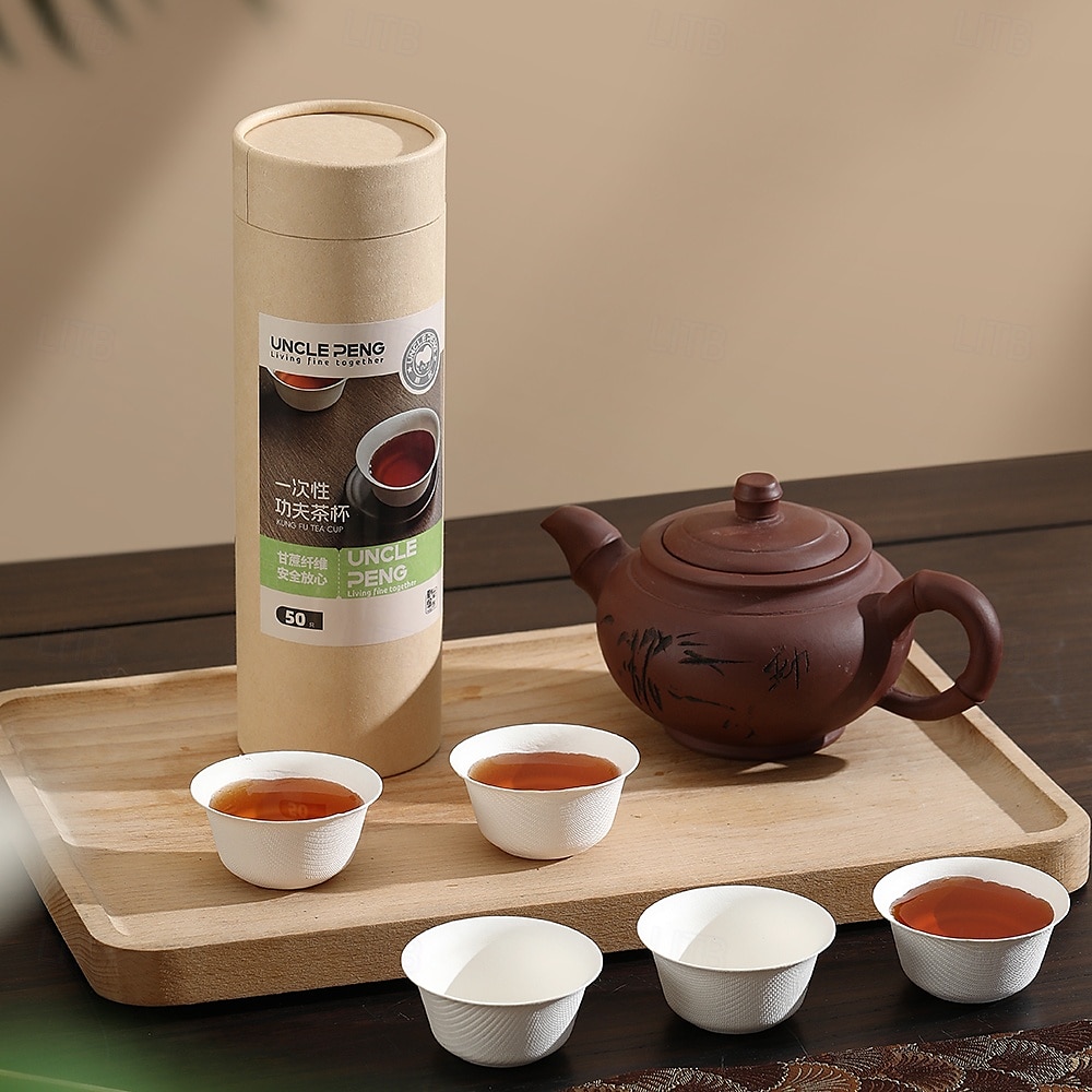 45ml φλιτζάνια τσαγιού kung fu, χάρτινα ποτήρια μιας χρήσης υψηλής ποιότητας, ανθεκτικά στη θερμότητα από 0 έως 100 βαθμούς Κελσίου, φιλικά προς το περιβάλλον και ανακυκλώσιμα, 25 τεμάχια/50 τεμάχια 2025 - $8.49 –P8