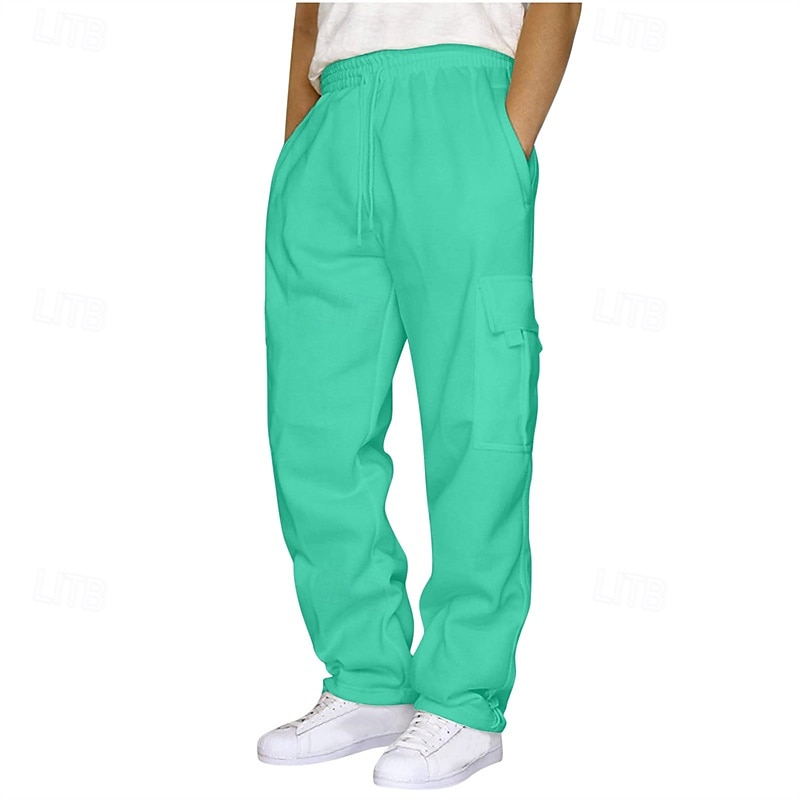 Men's Athletic Pants Sweatpants Trousers Pocket Drawstring Elastic Waist Plain Comfort Sports Outdoor Daily Fashion Casual Light Khaki Black Micro-elastic 2025 - zł69.99 –P13
