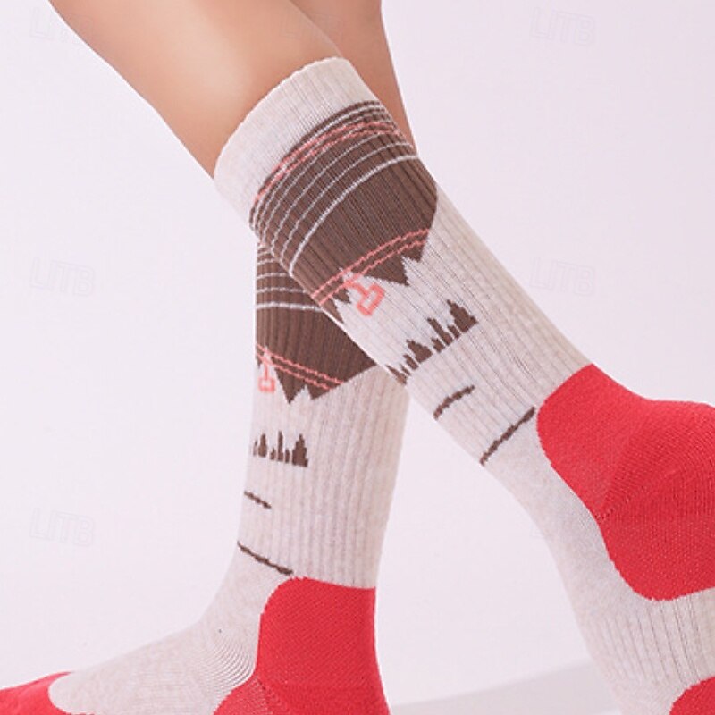 1 Par Mujer calcetines de lana merino Calcetines de senderismo Calcetines para correr Mantiene abrigado Transpirable Anti ampollas Grueso Invierno Al aire libre tripulación media Retazos Lana Merina 2025 - $14.49 –P11