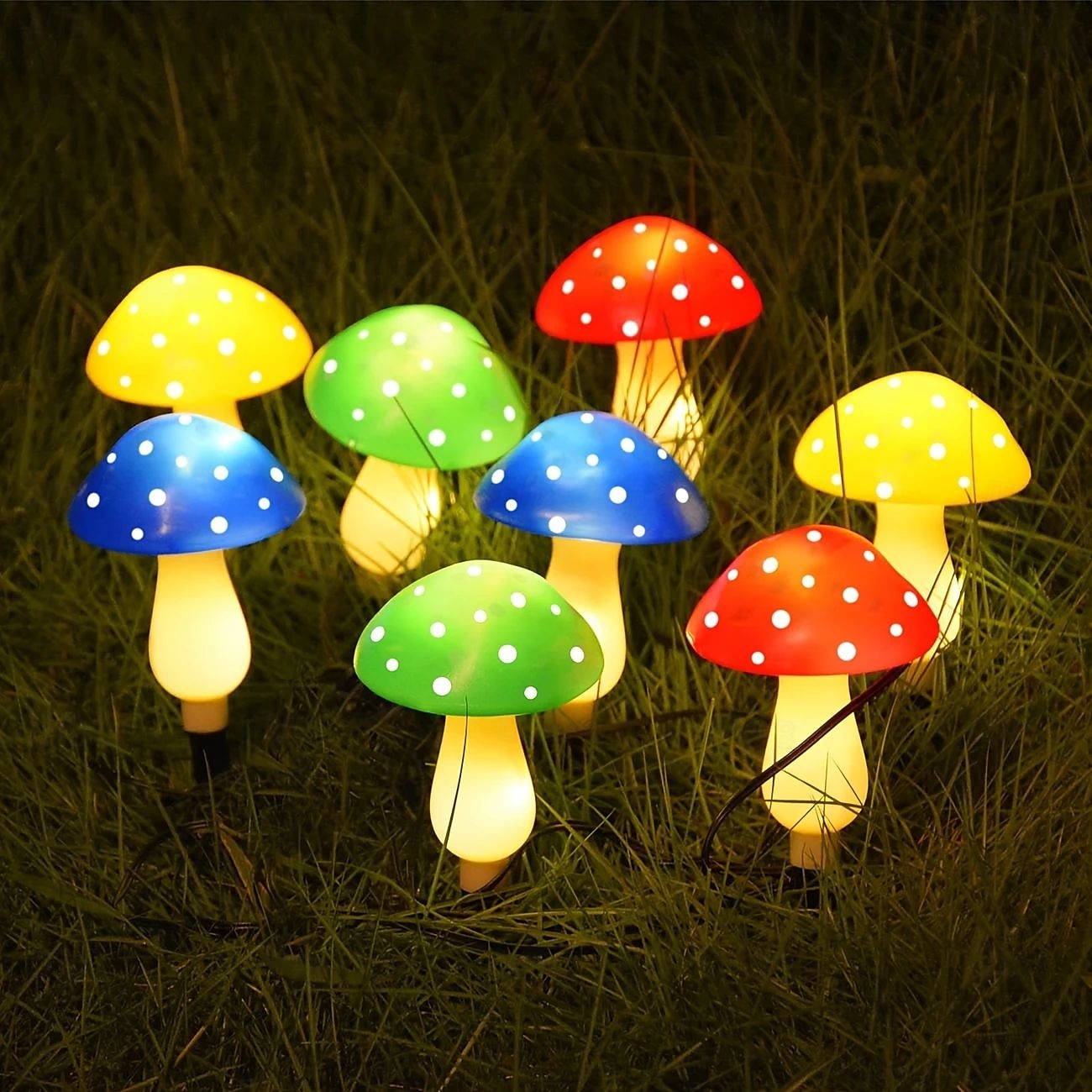 8 buc lumini solare de grădină cu ciuperci, lumini de grădină impermeabile cu ciuperci, pentru Crăciun, Halloween, Ziua Recunoștinței, curte, gazon, alee, decorațiuni de petrecere de sărbători 2025 - $27.99 –P2