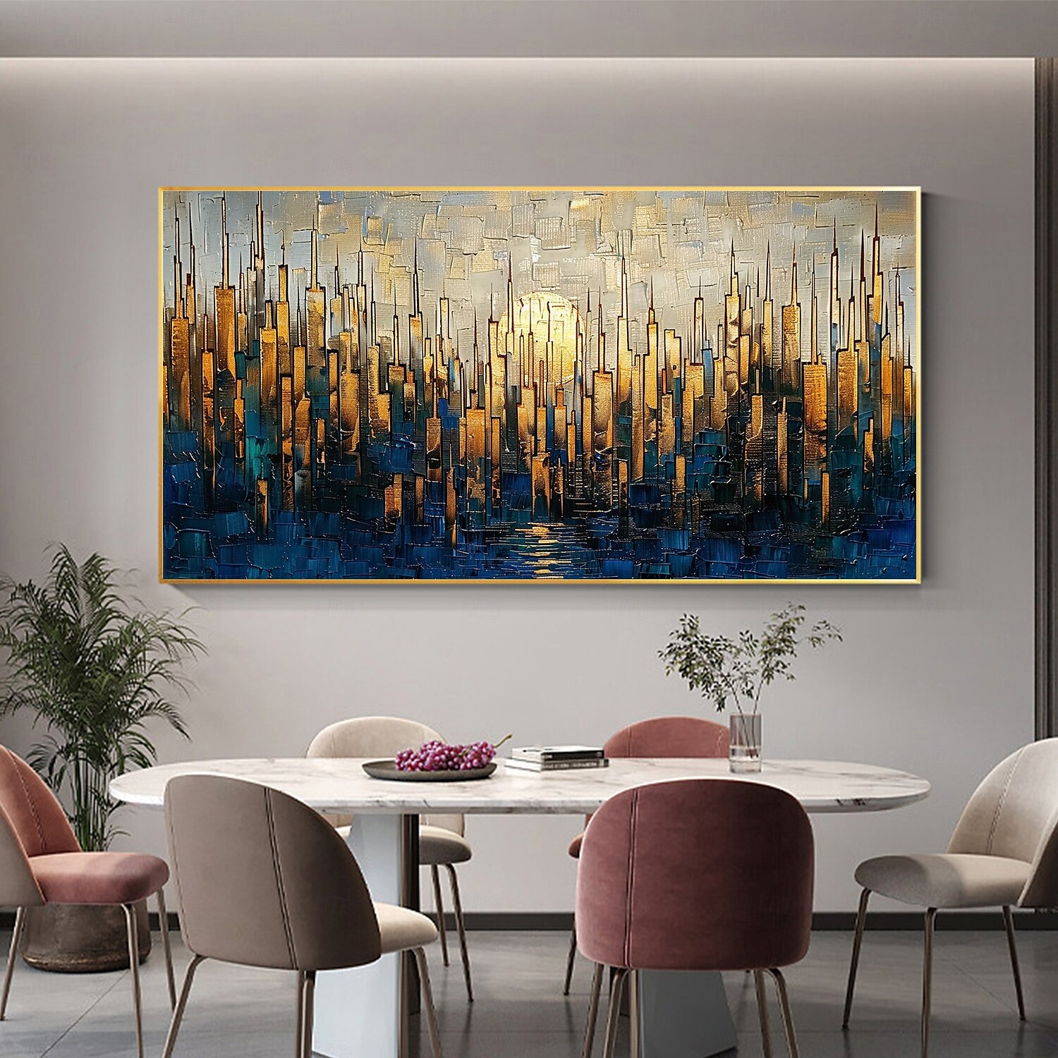 Handmade Original Urban Architecture Oil Painting On Canvas Abstract City Building Wall Art for Home Decor With Stretched Frame Without Inner Frame Painting 2025 - $183.99 –P3