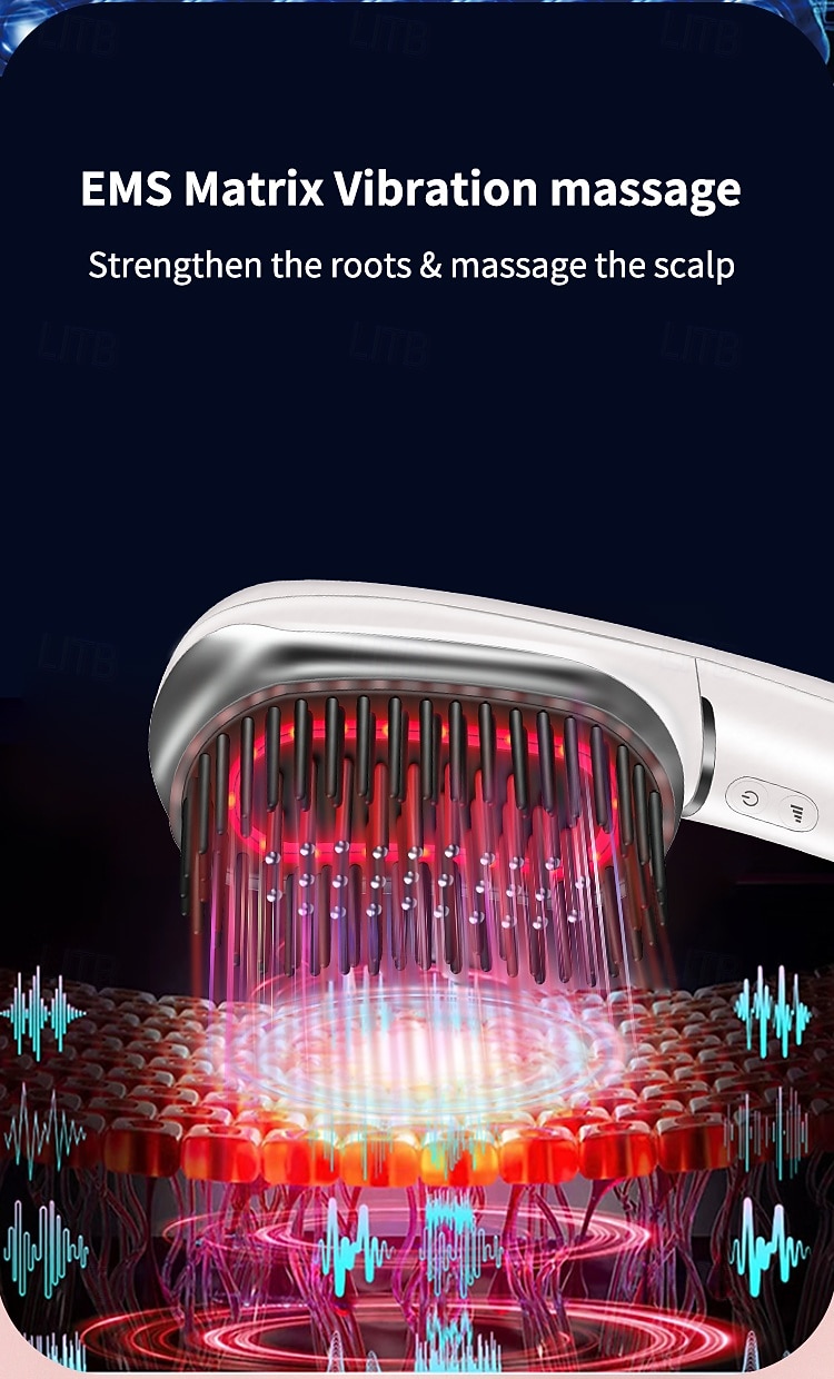 Valentijnsdag Cadeaus Voor Vrouwen Led Blauw Rood Lichttherapie Haarsmassager Borstel Scalp Massage Kam EMS Microcurrent Negatieve Ion Haar Kam 2026 - $88.99 –P7