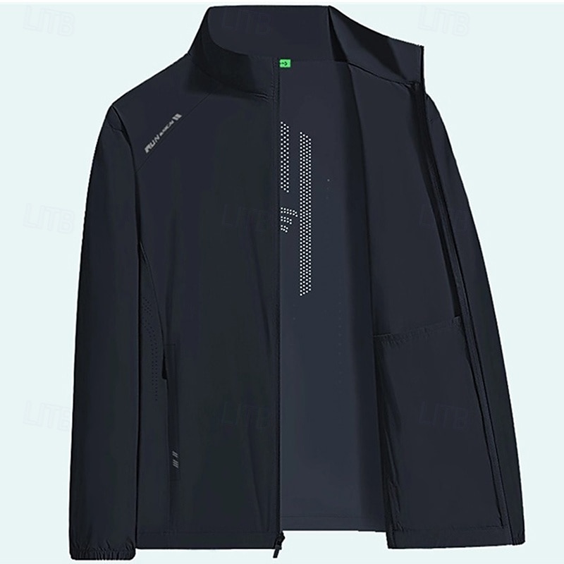 Herren Outdoorjacke Wanderjacke Regenmantel Außen Sonnenschutz Wanderoutfits Wanderbekleidung Frühling Herbst Oberteil Camping / Wandern / Höhlenforschung Laufen Dunkelgrau Schwarz Blau 2025 - $29.99 –P9
