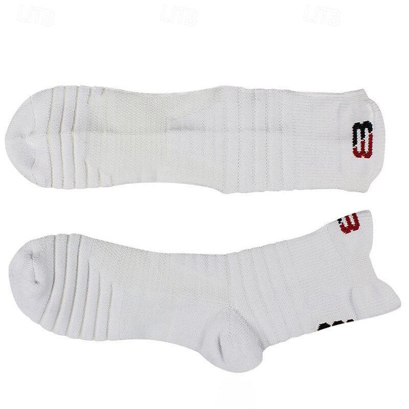 1 par de calcetines de senderismo para hombre, deportivos, transpirables, antiampollas, que absorben el sudor, acolchados, para exteriores, de un cuarto de tripulación, con parches de poliéster, negros, blancos y grises para correr 2025 - $7.49 –P6