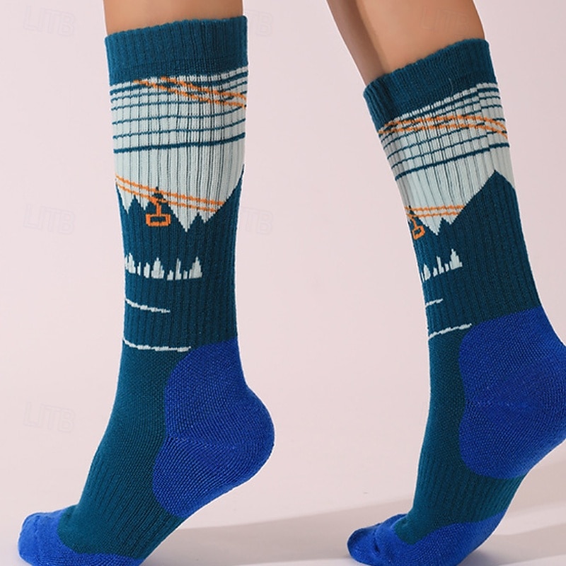 1 Par Mujer calcetines de lana merino Calcetines de senderismo Calcetines para correr Mantiene abrigado Transpirable Anti ampollas Grueso Invierno Al aire libre tripulación media Retazos Lana Merina 2025 - $14.49 –P7