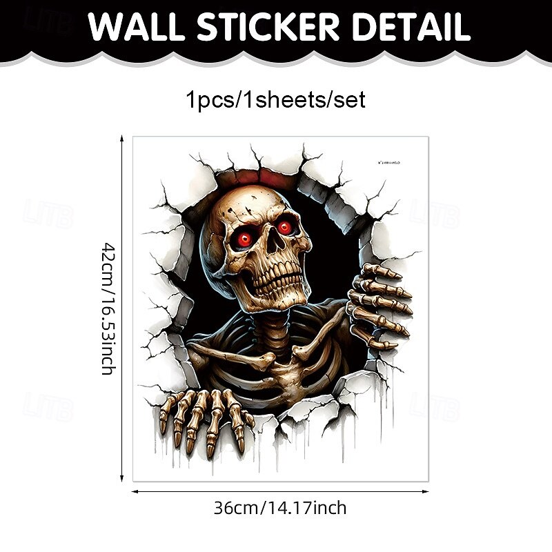 Halloween 3D Wall Sticker Zombie Breaking Wall Decal, Scary Self-Adhesive PVC Horror Wall and Floor Stickers for Bedroom Living Room Halloween Party Decoration 2026 - $9.99 –P16