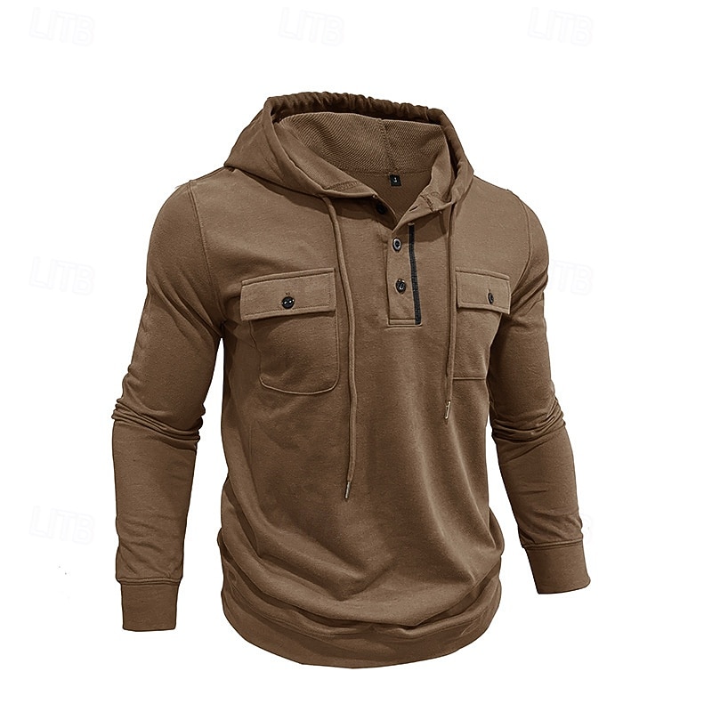 Men's Hoodie Black Army Green Green Dark Gray Coffee Hooded Plain Pocket Sports & Outdoor Daily Holiday Polyester Streetwear Basic Casual Spring Autumn / Fall Clothing Apparel Hoodies Sweatshirts  2026 - $30.99 –P7