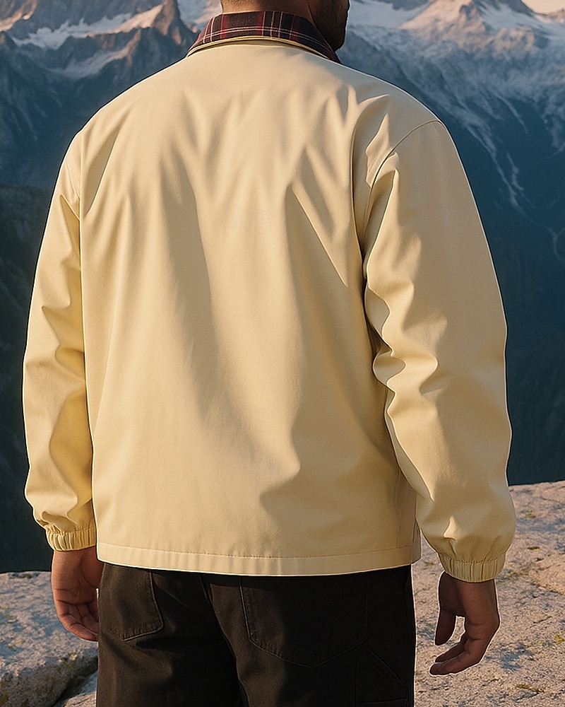 Voor heren Buitenjas Wandeljack Buiten Zonbescherming Sneldrogend Lichtgewicht UV-koeling Wandeloutfits Wandelkleding Lente Herfst Jack Tennis Golf Hardlopen Effen Kleur Lichtgeel Zwart Hemelsblauw 2025 - $55.99 –P2