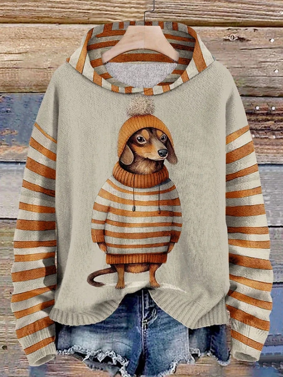 Per donna Felpa con cappuccio Cane A righe Casual Manica Lunga Con Cappuccio Top Regolari Streetwear Abbigliamento Quotidiano Blu Nero Rosso Arancione Verde Autunno Inverno del 2026 a $25.99 –P2