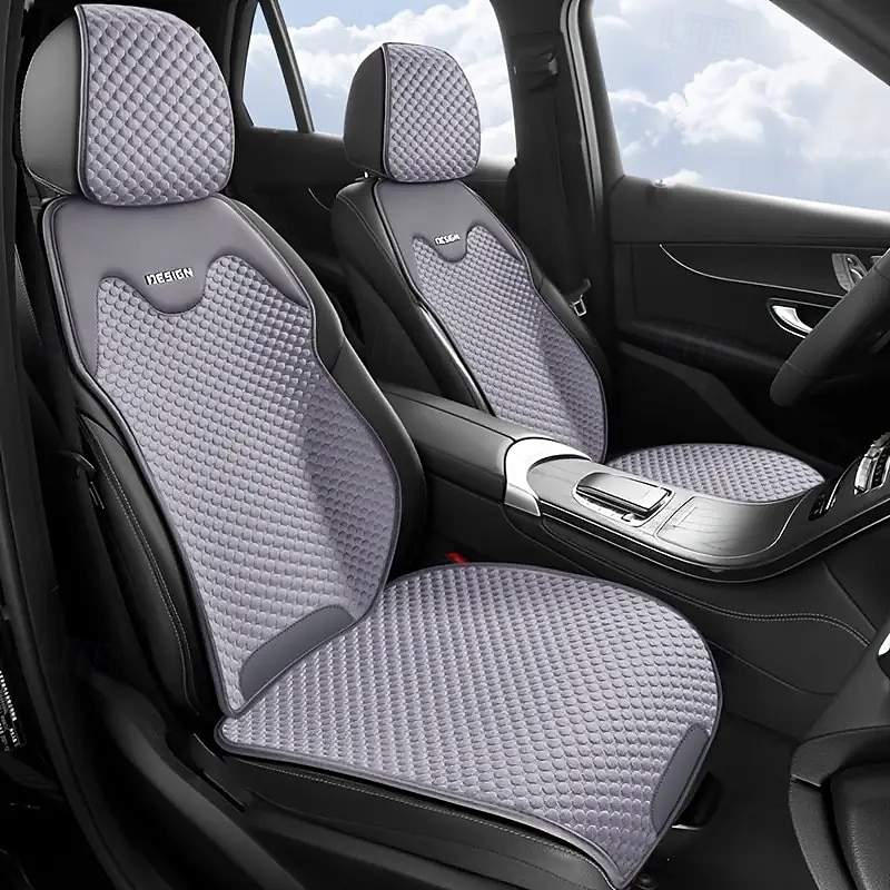High-End Comfortable Car Seat Cover  Universal Type Compatible with Airbags Suitable for Sedans Trucks Vans SUVs All Season Universal Combination Set Black and Gray and White 2025 - $28.99 –P1