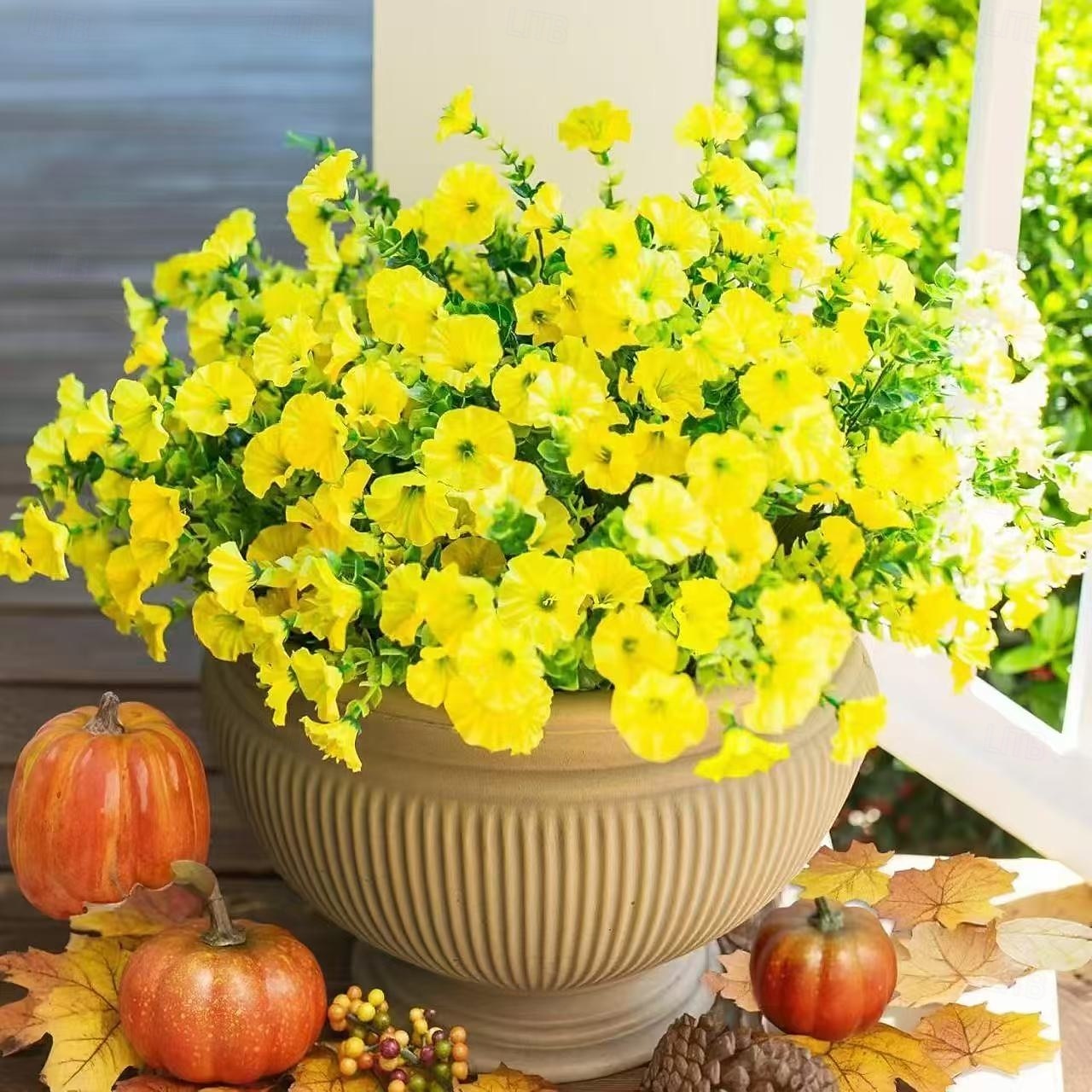 Pacote com 8 flores artificiais de ipomeia, flores de plástico duráveis e resistentes ao desbotamento para decoração de primavera, Páscoa, Dia dos Namorados, Dia das Mães, decoração de jardim de 2025 por $17.49 –P5