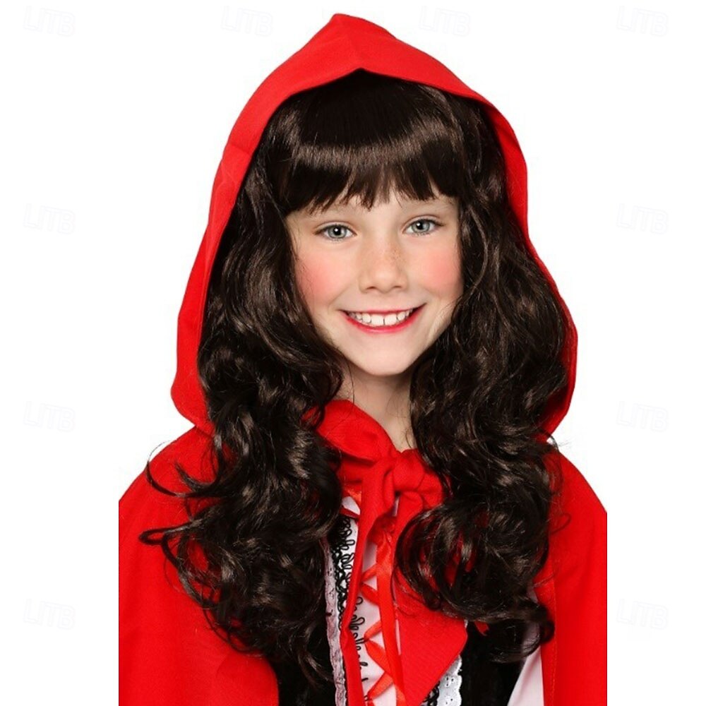 Parrucca da Cappuccetto Rosso per bambini, parrucche per feste di Halloween e cosplay del 2025 a $25.99 –P1
