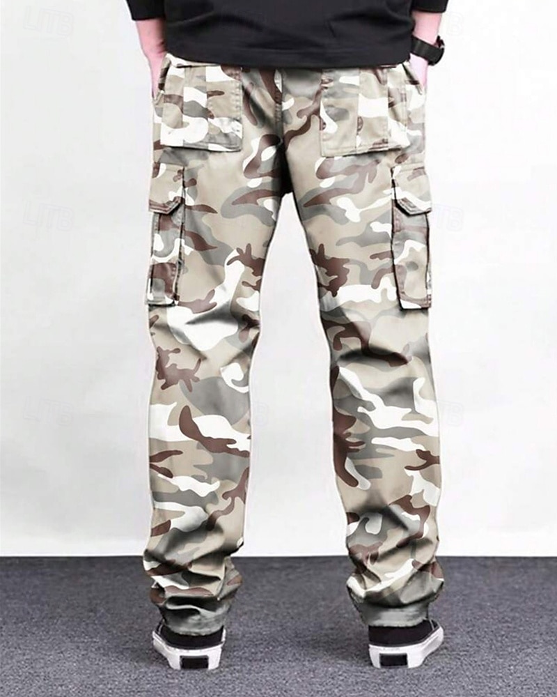 Men's Cargo Pants Trousers Elastic Waist Drawstring Multi Pocket Plain Wearable Outdoor Daily Camping & Hiking Fashion Classic Black Green 2025 - $28.99 –P17