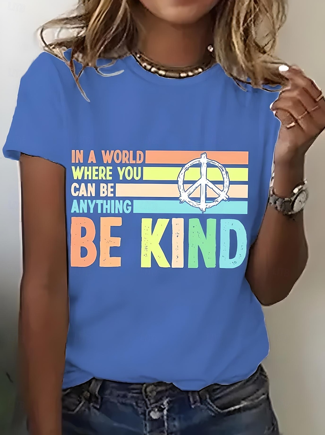 Femmes T-shirt Graphique Lettre ancien Élégant Classique Manche Courte Col ras du cou Col rond Hauts Réguliers Quotidien Week-end Imprimé Noir Blanche Rose Claire Bleu Violet Été Printemps de 2025 ? $19.99 –P7