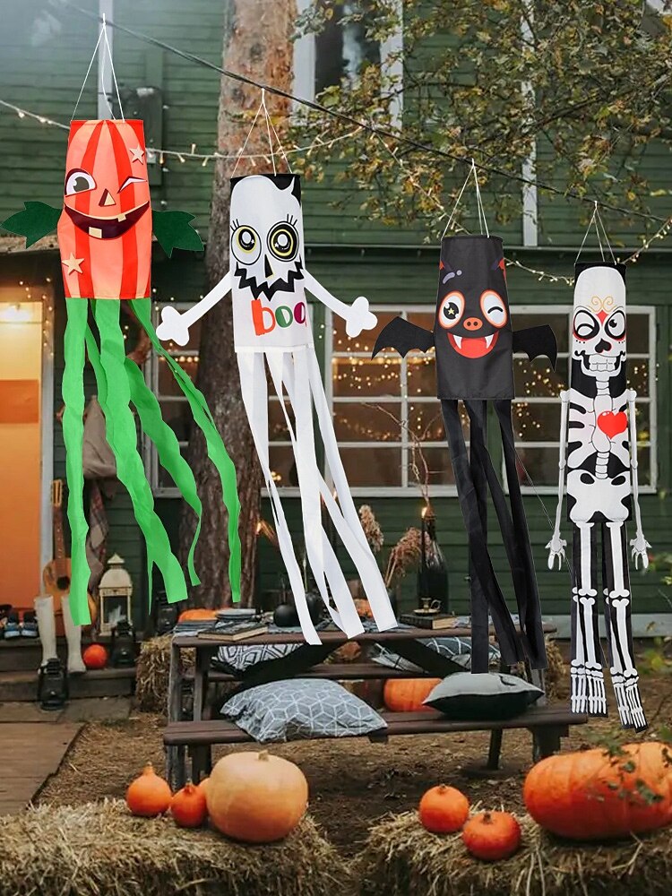 Halloween Windsocks Scary Halloween Hanging Windsock Flag Halloween Decorations for Outdoor Indoor Garden Home Yard Party Supplies 2025 - $6.49 –P1